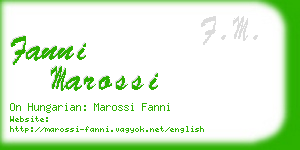 fanni marossi business card